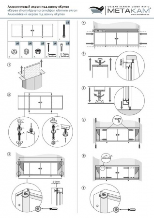 Экран под ванну КУПЕ 1700х560 белый глянец
