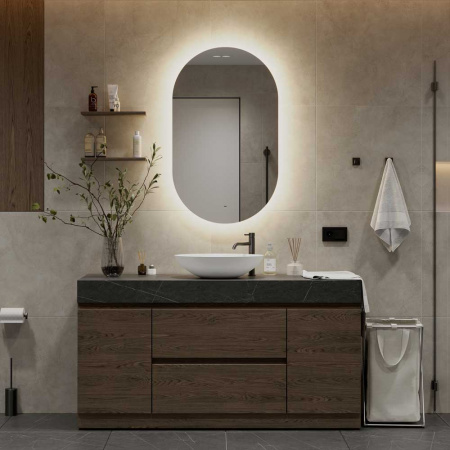 Зеркало ФЛЕР/Fleur 65 650х1100мм (LED-подсветка, бесконтактный сенсор, ореольная подсветка)