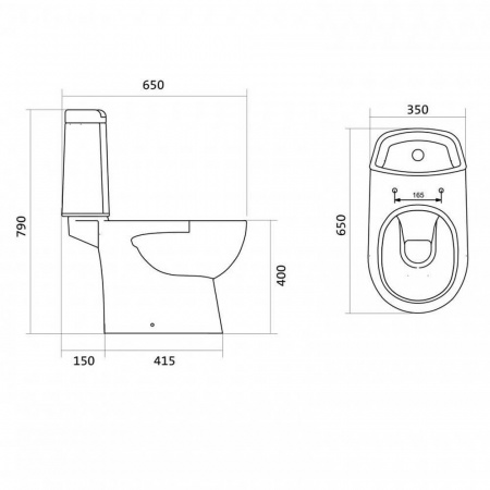 Унитаз-компакт "ОСТИН" горизонтальный выпуск, сиденье ТОНКОЕ МИКРОЛИФТ, арматура 2-режимная
