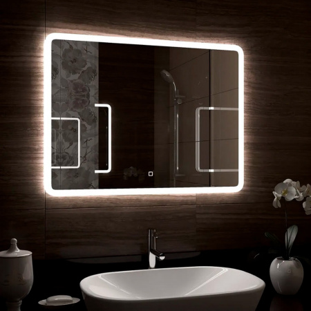 Зеркало DEMURE 80 800х700мм (LED-подсветка, сенсорный выключатель)