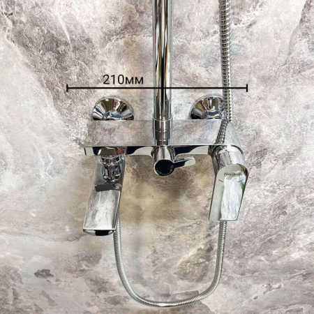 Душевая система HAIBA HB24505 ХРОМ лат., пов.излив, лейк.верхн.290х190мм (4)