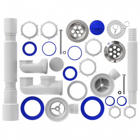 Сифон для ванны плоск. регулируемый 1 1/2"х40 с выпуском и переливом с гт 40х40/50 V255-25-MR (25)