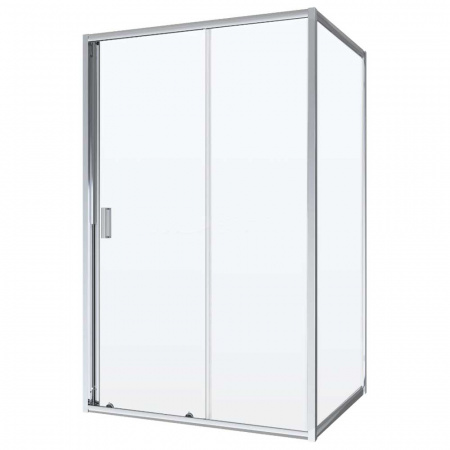 Душевое ограждение 130х100х195 ПРЯМОУГ без подд профиль ХРОМ стекло (6мм) ПРОЗРАЧ NG-62-13A + A100