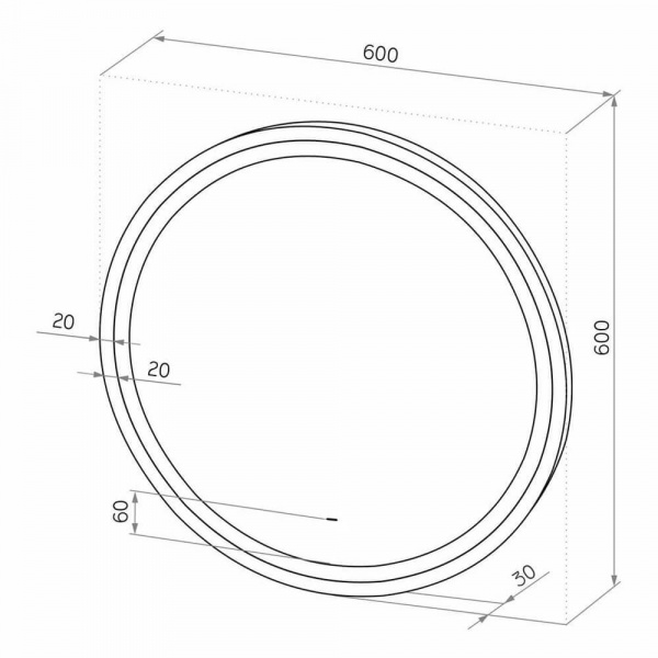 Зеркало CONTINENT Style Black ЗЛП3459 D600