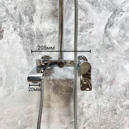 Смеситель для душа (зонт, круг) со стойкой HAIBA HB24553 (лат., с изливом)(4)