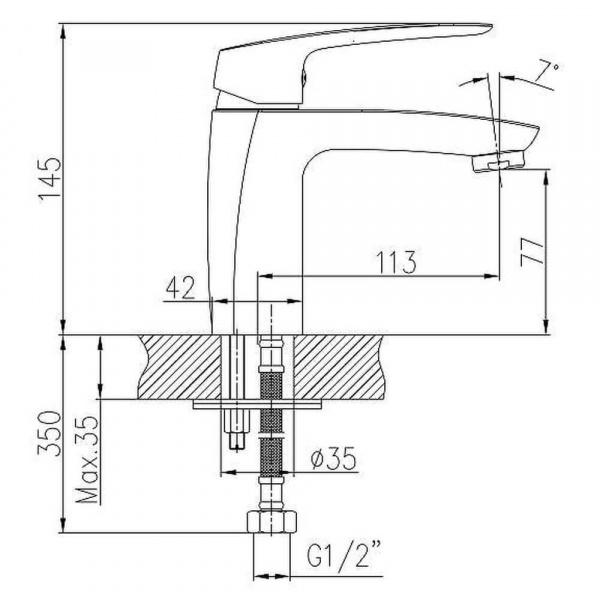 Смеситель для раковины Haiba HB10183 размеры Смеситель для раковины Haiba HB10183 размеры