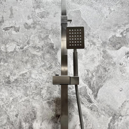 Смеситель для душа (зонт, квадрат) со стойкой HAIBA HB24803 (нерж.сталь, с изливом) Смеситель для душа (зонт, квадрат) со стойкой HAIBA HB24803 (нерж.сталь, с изливом)