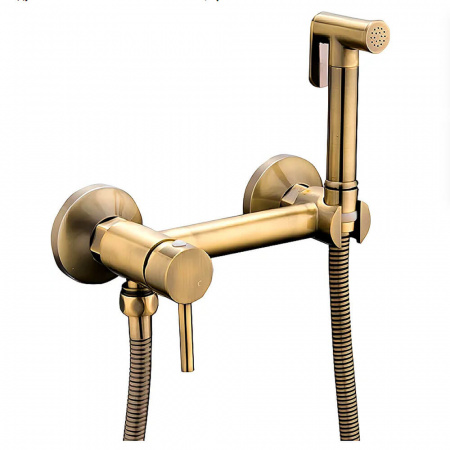 Смеситель настенный с гигиенической лейкой HAIBA HB5510-4 БРОНЗА (лат., картр. 35мм)