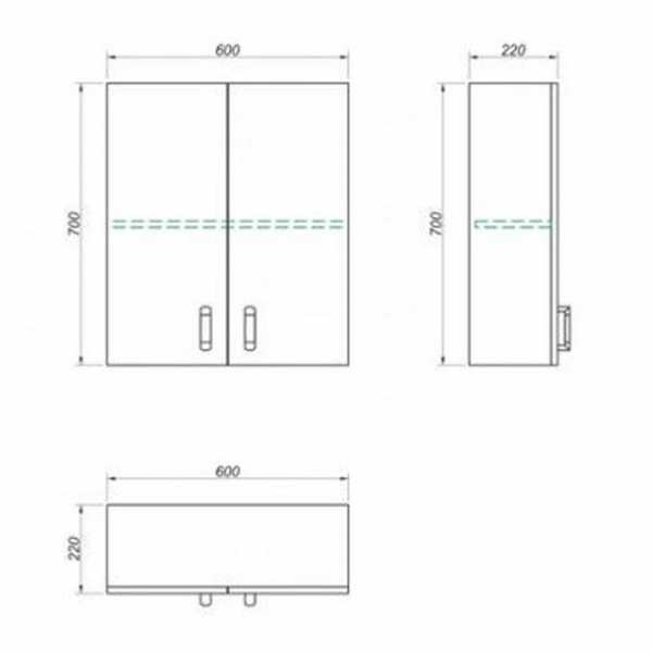 Шкаф настенный Какса Лайт 60 размеры