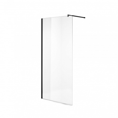 Душевая перегородка 90х195, неподвижная, профиль ЧЕРНЫЙ, стекло ПРОЗРАЧНОЕ 6мм NG-683-90 BLACK