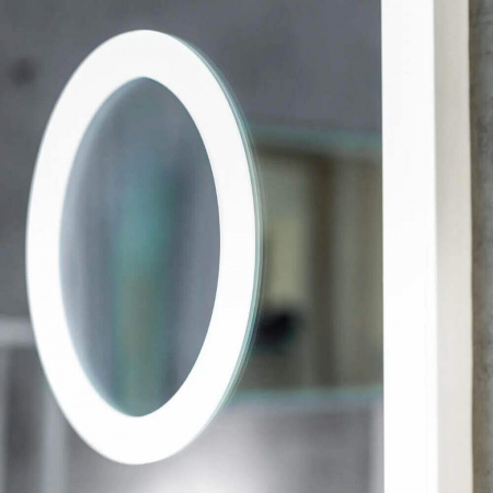 Зеркало BLISS 80 800х600мм (LED-подсветка, сенсорный выключатель, линза с 3-ным увеличением, часы) Зеркало BLISS 80 800х600мм (LED-подсветка, сенсорный выключатель, линза с 3-ным увеличением, часы)