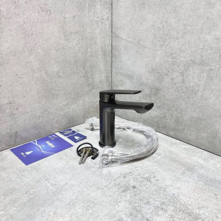 Смеситель на раковину HAIBA HB10533-3 ПЕПЕЛЬНЫЙ (лат., 35мм)