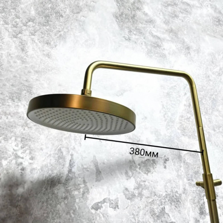 Смеситель для душа (зонт, круг) со стойкой HAIBA HB24553-5 ЗОЛОТО (лат., с изливом)(4)