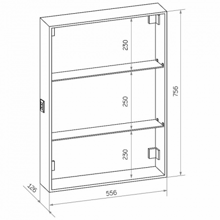 Шкаф зеркальный ALLURE 600х800мм (LED-подсветка, сенсорный выключатель) правый 