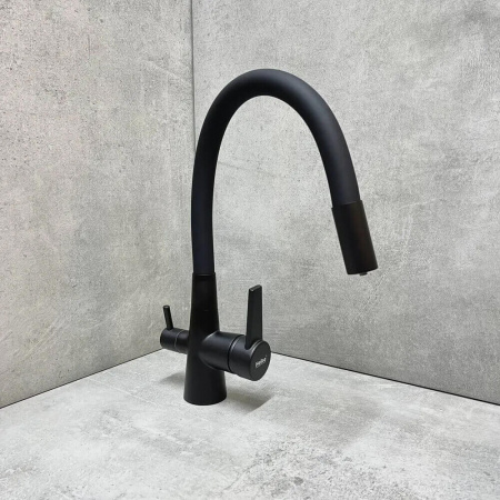 Смеситель на мойку с гибким изливом, с выходом под фильтр HAIBA HB76859-7 ЧЕРНЫЙ (лат., картр. 35м) Смеситель на мойку с гибким изливом, с выходом под фильтр HAIBA HB76859-7 ЧЕРНЫЙ (лат., картр. 35м)