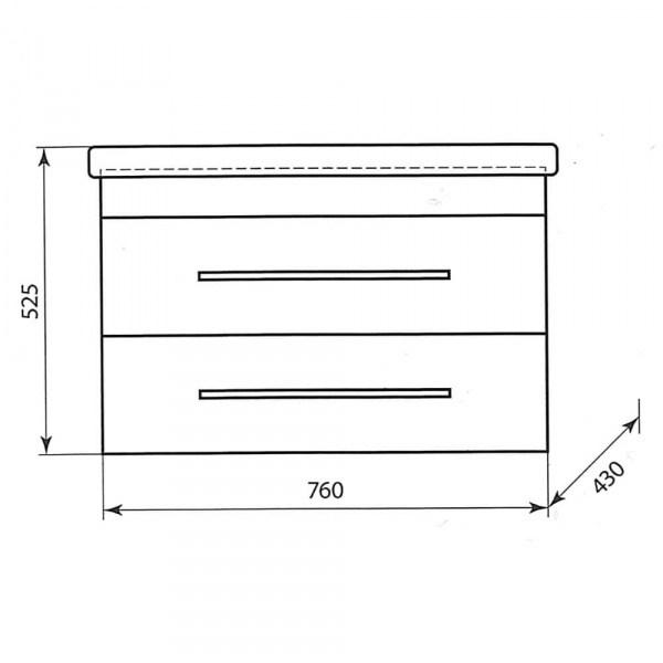 Тумба подвесная AquaLine Комо 80 2 ящика Минор размеры