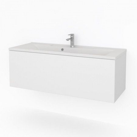 Тумба в ванную комнату подвесная РЕДИССОН 120 (22) БЕЛЫЙ под умывальник MILEN 120