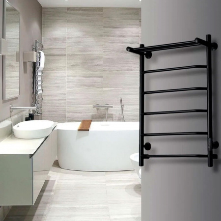 Полотенцесушитель с греющим кабелем ПЭК СП6П 80х50см черный ВГП