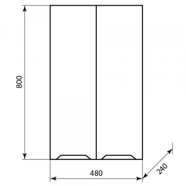 Шкаф подвесной AquaLine ПШ 48 Минор размеры