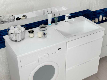 Умывальник мебельный под стиральную машину МАРСАЛ 120 правый с левым кронштейном (1200х482х145мм)