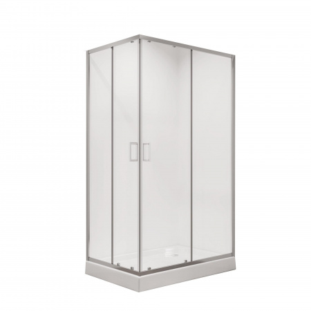 Душевой уголок 100х80х195 ПРЯМОУГ без подд профиль ХРОМ стекло (6мм) ПРОЗРАЧНОЕ NG-6681-08