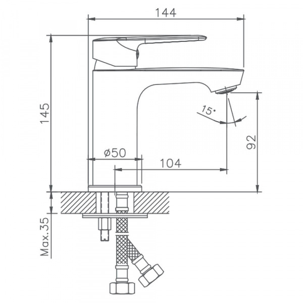 Смеситель для раковины Haiba HB10563 размеры