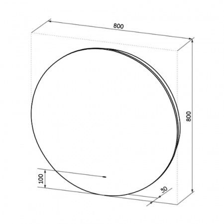 Зеркало AJOUR D800мм (LED-подсветка, бесконтактный сенсорный выключатель, ореольная ХОЛОД подсветка)
