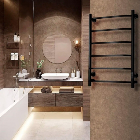 Полотенцесушитель с греющим кабелем ПЭК СП6 80х50см черный ВГП