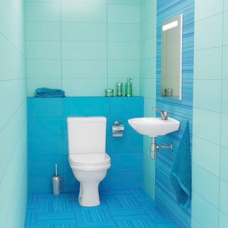 Унитаз-компакт "ВИЗИТ" антивсплеск, косой выпуск, сиденье полипропилен, арматура 1-режимная