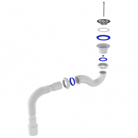 Сифон для душевого поддона 1 1/2"х40 с мет.реш. с г.т. 40х40/50 V145-45-MR (45)