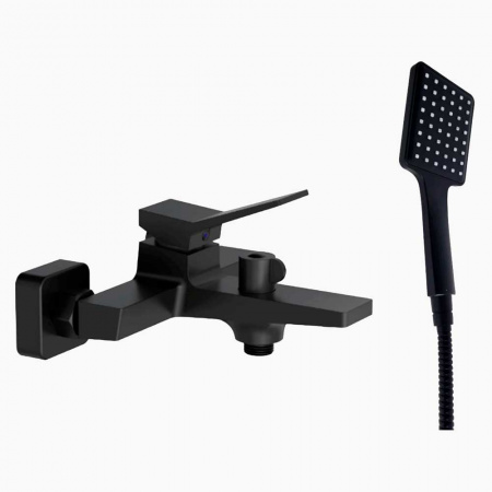 Смеситель на ванну короткий излив HAIBA HB60818-7 ЧЕРНЫЙ (лат., 30мм)