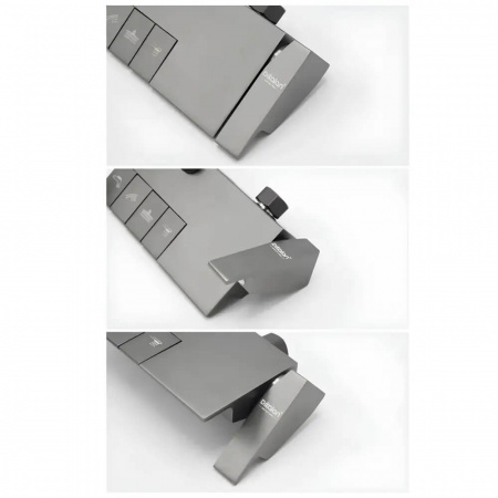 Система душевая (зонт, квадрат серый) DIKALAN AL9076-G СЕРЫЙ МЕТАЛЛИК (авиационный алюминий) (5)