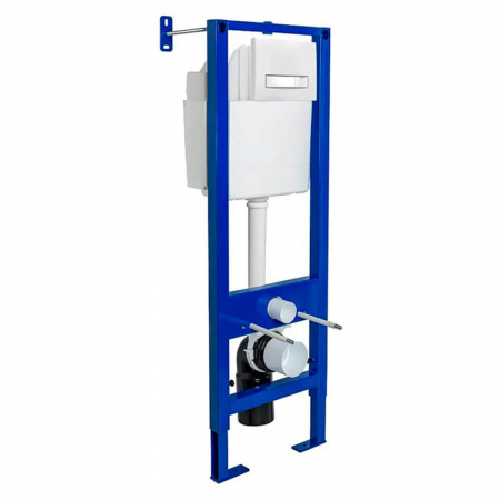 Инсталляция BERGES АТОМ Line 410, кнопка белая/глянцевый хром, 040341 (410х1150х160мм)