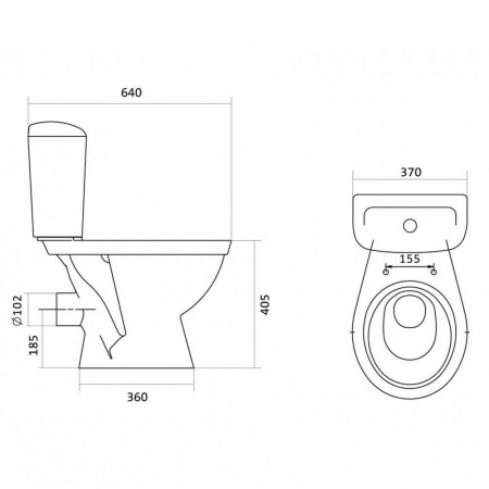 Унитаз-компакт "ПАЛЛАДА", горизонтальный выпуск, сиденье ПОЛИПРОПИЛЕН, арматура 2-режимная