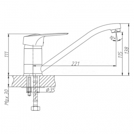 Смеситель на мойку HAIBA HB4204 (лат., 40мм) Смеситель на мойку HAIBA HB4204 (лат., 40мм)