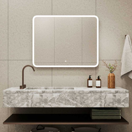 Зеркало ДЕМУР/Demure 80 800х700мм (LED-подсветка, сенсорный выключатель)