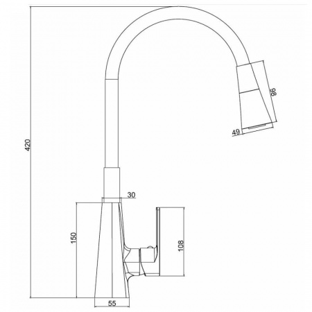 Смеситель на мойку с гибким изливом HAIBA HB73823-7 ЧЕРНЫЙ 2 режима (лат., 35мм)  Смеситель на мойку с гибким изливом HAIBA HB73823-7 ЧЕРНЫЙ 2 режима (лат., 35мм)