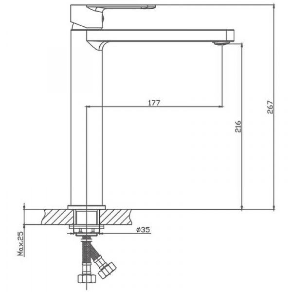 Смеситель для раковины Haiba HB11617 размеры