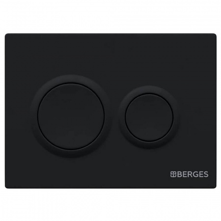 Кнопка BERGES O5 (Option) Soft Touch черная, для инсталляции NOVUM, 040065 (226х165х11,4мм)