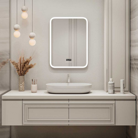 Зеркало ГЛАМУР/Glamour 70 700х900мм с МФП (LED-подсветка, музыка, часы с датой, термометр, подогрев)