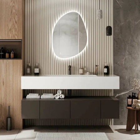 Зеркало MOTI 60 600х800мм (LED-подсветка, датчик движения, ореольная ХОЛОДНАЯ подсветка)