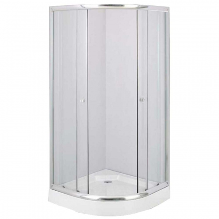 Душевой уголок 80х80х193 НИЗКИЙ 1/4 круга поддон, профиль ХРОМ, стекло МАТОВОЕ 4мм 522/11
