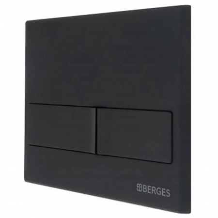 Кнопка BERGES L5 (Line) Soft Touch черная, для инсталляции NOVUM, 040015 (226х165х11мм)