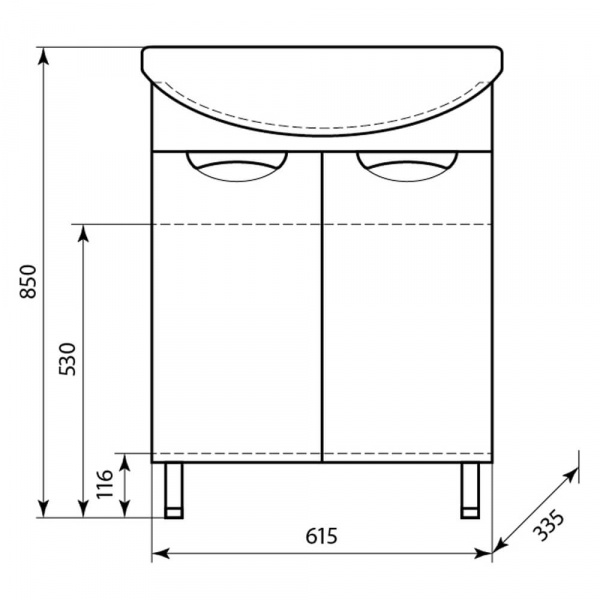 Тумба напольная AquaLine Стелла 65 размеры