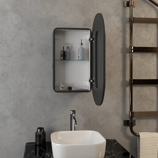 Зеркало со шкафом Континент Elmage Black 45