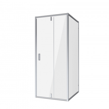 Душевое ограждение 100х100х195 без поддона профиль ХРОМ стекло (6мм) ПРОЗРАЧНОЕ NG-63-10A + A100