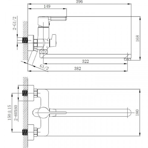Смеситель для ванны с душем Haiba HB22814-7