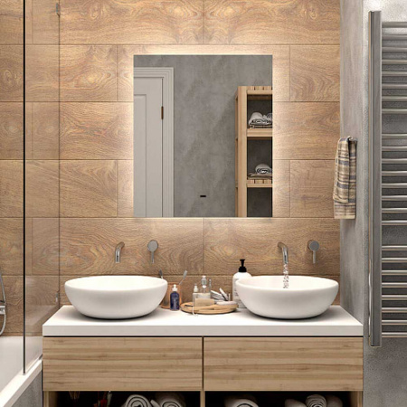 Зеркало ТРЕЖЕ/Trezhe 60 600х700мм (LED-подсветка, бесконтактный сенсор, ореольная подсветка)