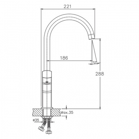 Смеситель на мойку HAIBA HB70577 (лат., 35мм) Смеситель на мойку HAIBA HB70577 (лат., 35мм)
