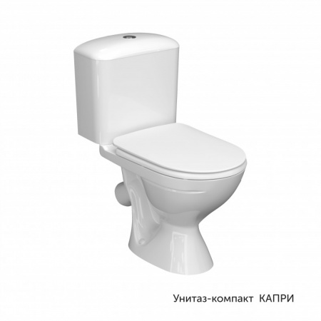 Унитаз-компакт "КАПРИ", косой выпуск, сиденье ПОЛИПРОПИЛЕН, арматура 1-режимная Инкоэр